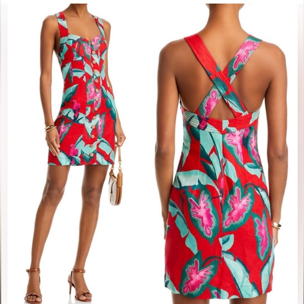 Farm Rio summer foliage dress